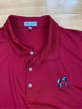Peter Millar Summer Comfort Polo Shirt Mens XXL Red Georgia Bulldogs UGA